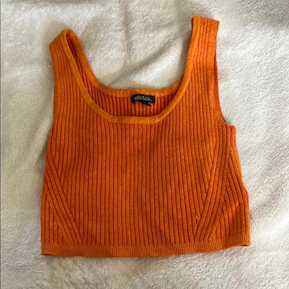 Wild Fable Orange Ribbed Crop Top